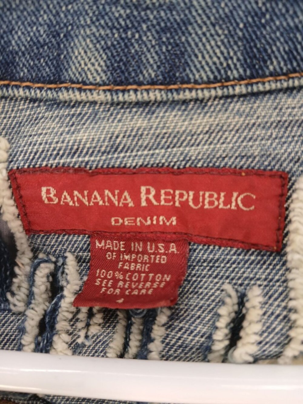 Vintage Banana Republic Womens Distressed Denim Vest Size 4 Distressed Shredded - Picture 6 of 10